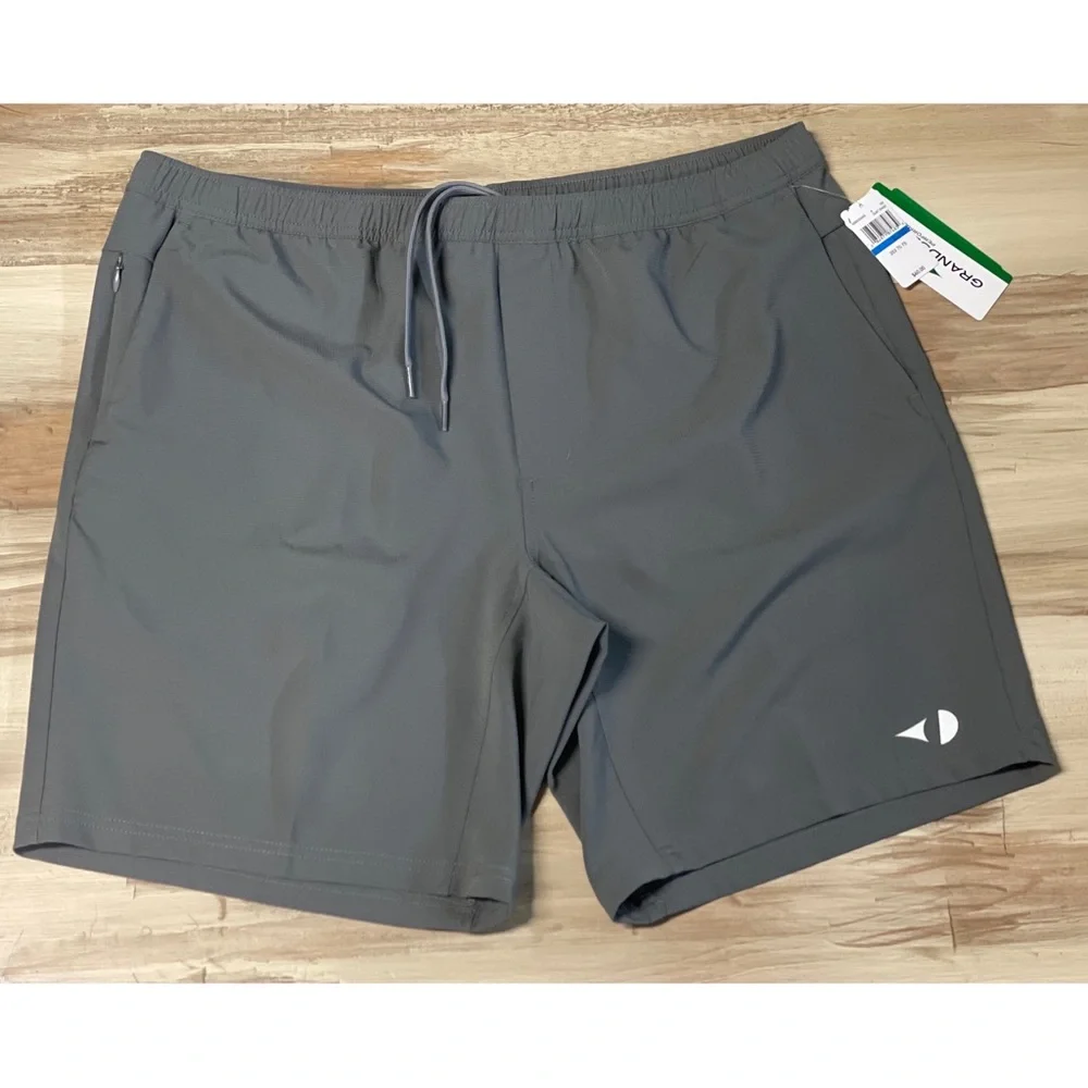 NWT Men's Grand Slam Performance Athletic Tennis Shorts Grey Size XL
